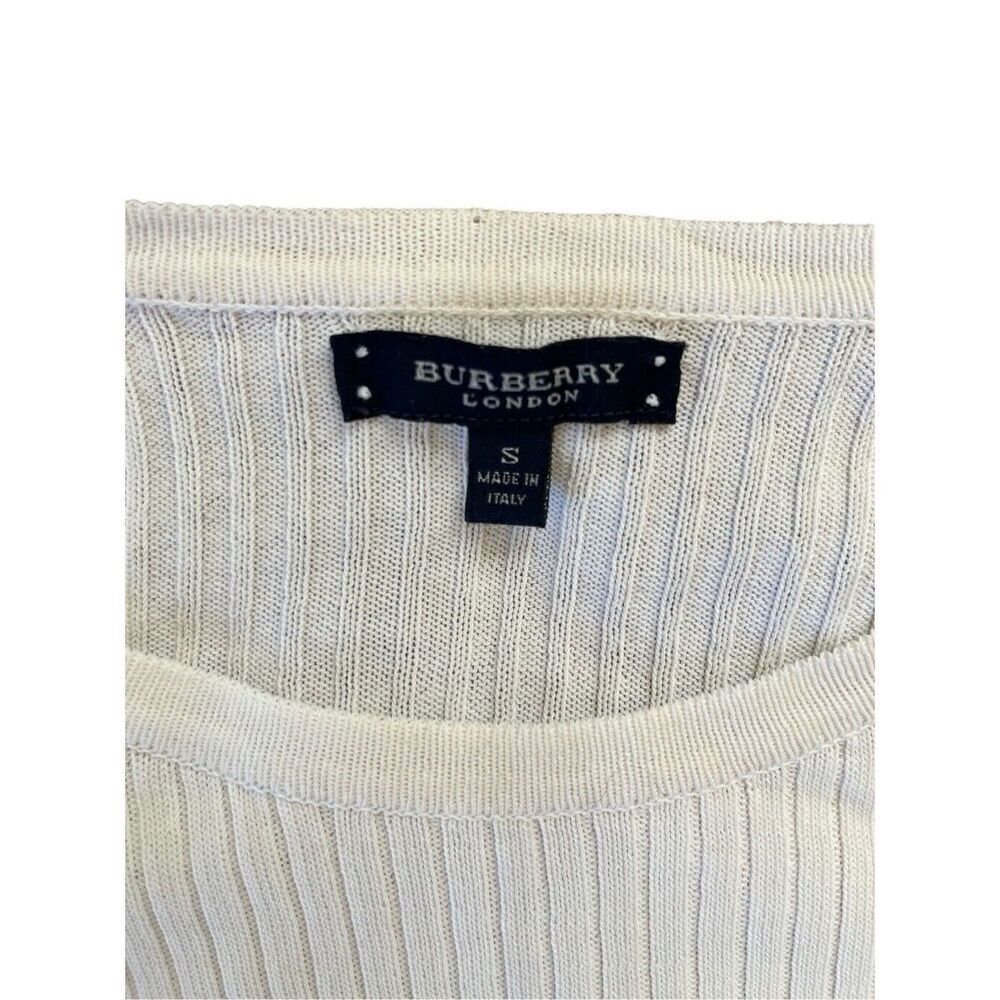 Burberry London Cotton White CREWNECK Long sleeve Sweater Button Details Size S - Picture 11 of 13